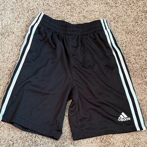 Adidas Kid’s Black Shorts with White Stripes